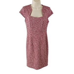 Grace Karin Tweed Midi Sheath Dress with Cap Sleeves